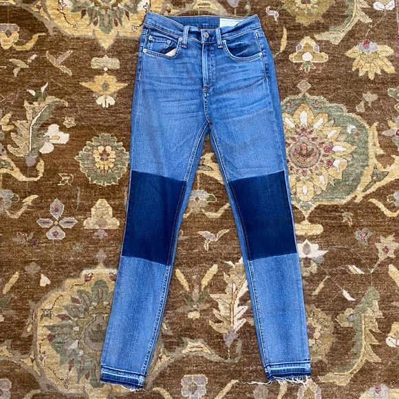 Rag & Bone Contrasting Panels Skinny Jeans - Picture 1 of 3